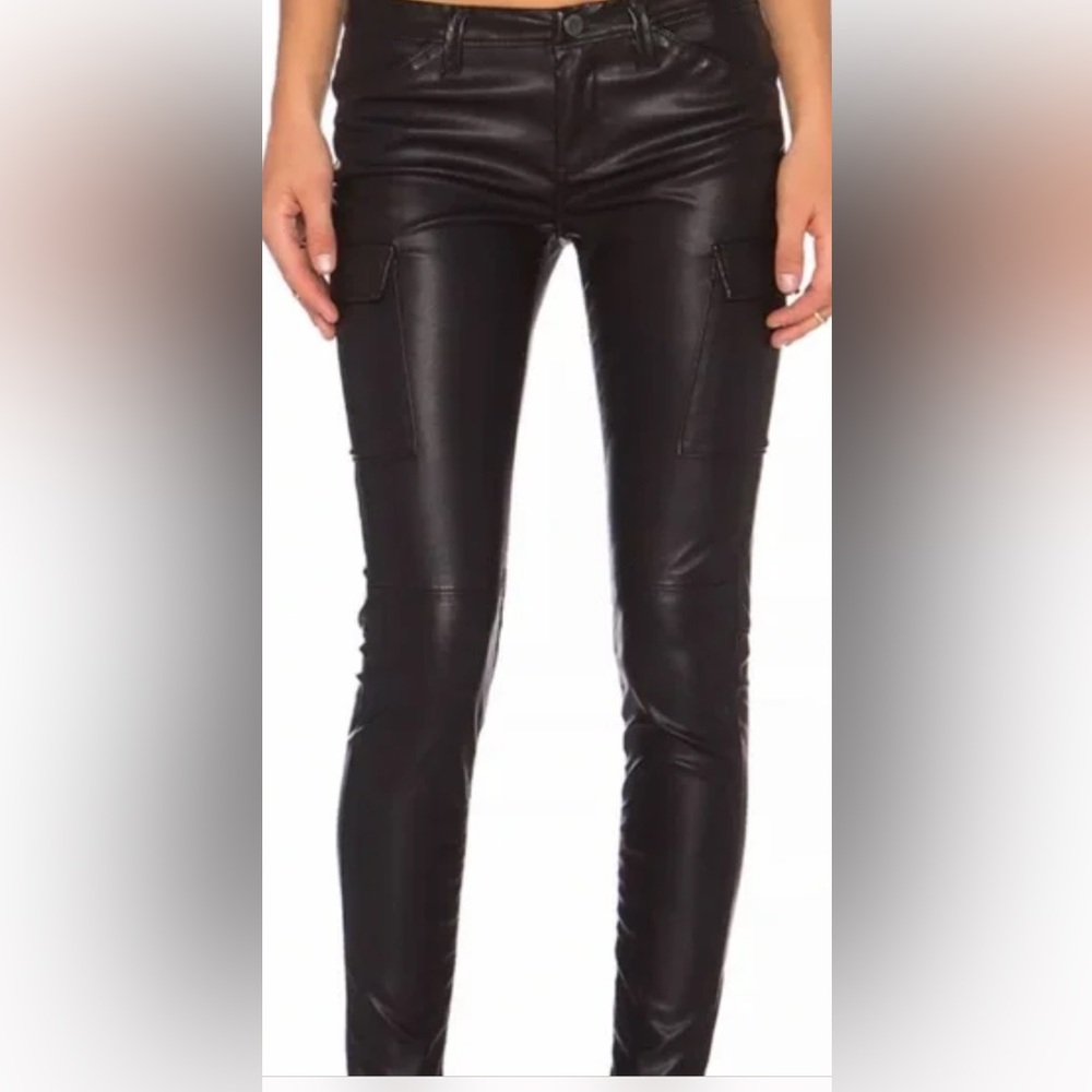 Worn x1 Blank NYC Womens Black Vegan Leather Cargo Skinnies in Hiberdating 27